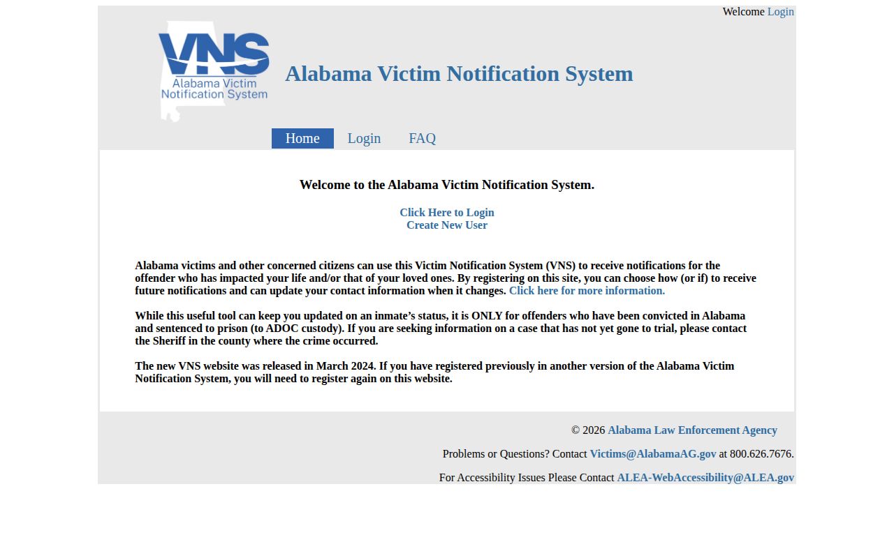 Franklin County VINELink inmate check Alabama VNS coverage page